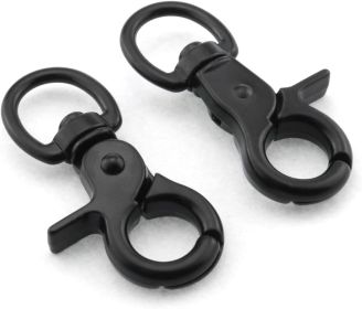 2pcs Snap Hook Zinc Alloy 60mm Black Key Chain Door Lock Pets Cage Hook Belt Clip for Any Suitable Cage, Dog Traction Rope