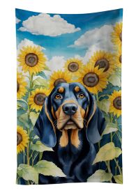 Black and Tan Coonhound in Sunflowers Kitchen Towel Dish Cloths Guest Hand Towel Decorative Bathroom Towel for Face,Tea, Dishcloth, Kitchen and B