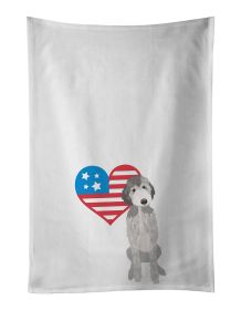 Doodle Silver #1 Patriotic Kitchen Towel Set of 2 White Dish Towels Decorative Bathroom Hand towel for Hand, Face, Hair, Yoga, Tea, Dishcloth