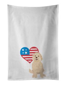 Doodle Fawn #1 Patriotic Kitchen Towel Set of 2 White Dish Towels Decorative Bathroom Hand towel for Hand, Face, Hair, Yoga, Tea, Dishcloth, 19 X