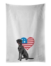 NEW Doodle Black and Tan Patriotic Kitchen Towel Set of 2 White Dish Towels Decorative Bathroom Hand towel for Hand, Face, Hair, Yoga, Tea, Dishc