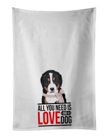NEW Bernese Mountain Dog Puppy #1 Kitchen Towel Set of 2 White Dish Towels Decorative Bathroom Hand towel for Hand, Face, Hair, Yoga, Tea, Dishcl