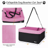 JESPET & GOOPAWS Dog Booster Seats for Cars, Portable Dog Car Seat Travel Carrier with Seat Belt for 24lbs Pets
